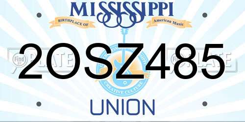 2OSZ485 Mississippi License Plate
