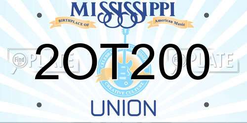 2OT200 Mississippi License Plate