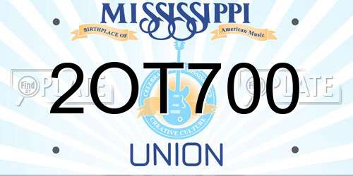 2OT700 Mississippi License Plate