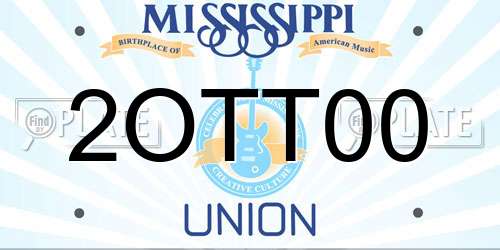 2OTT00 Mississippi License Plate