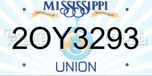 2OY3293 Mississippi License Plate