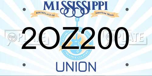 2OZ200 Mississippi License Plate