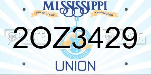 2OZ3429 Mississippi License Plate