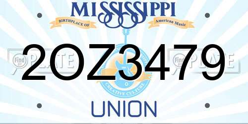 2OZ3479 Mississippi License Plate