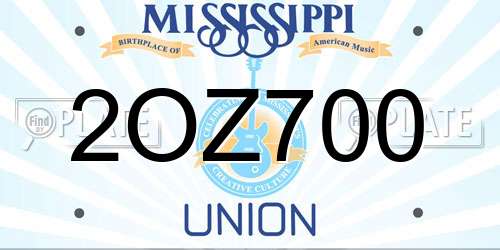 2OZ700 Mississippi License Plate