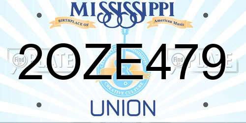 2OZE479 Mississippi License Plate