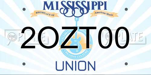 2OZT00 Mississippi License Plate