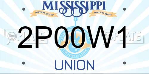 2P00W1 Mississippi License Plate