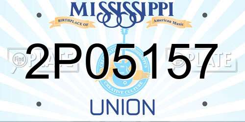 2P05157 Mississippi License Plate