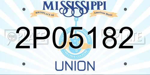 2P05182 Mississippi License Plate