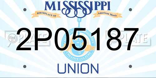 2P05187 Mississippi License Plate