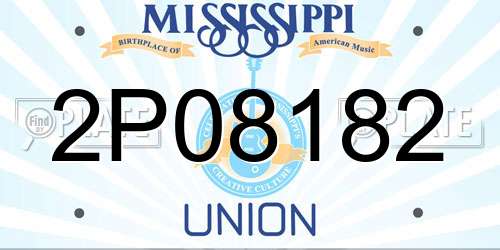 2P08182 Mississippi License Plate