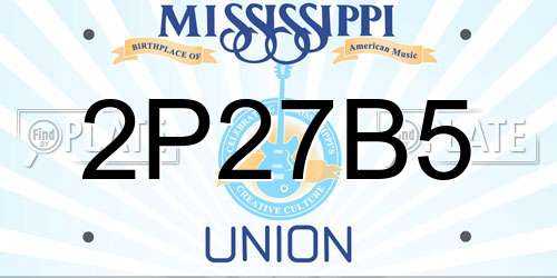 2P27B5 Mississippi License Plate