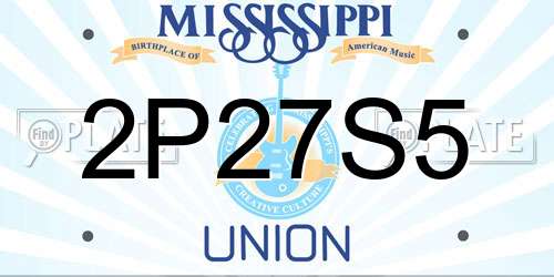 2P27S5 Mississippi License Plate