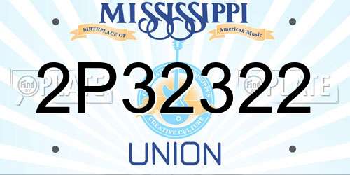 2P32322 Mississippi License Plate
