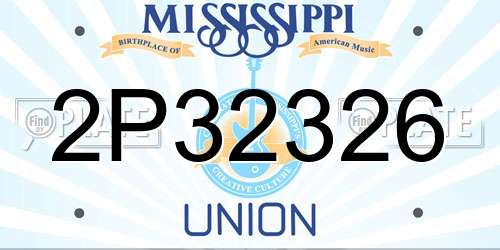 2P32326 Mississippi License Plate