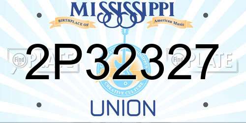 2P32327 Mississippi License Plate