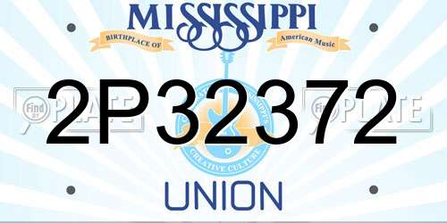 2P32372 Mississippi License Plate