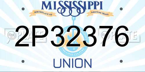 2P32376 Mississippi License Plate