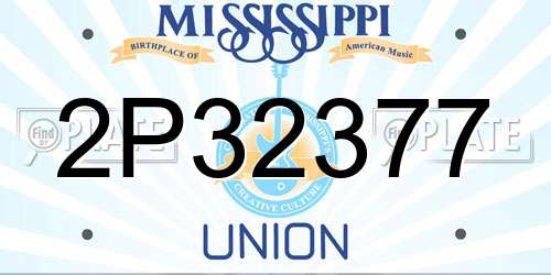 2P32377 Mississippi License Plate