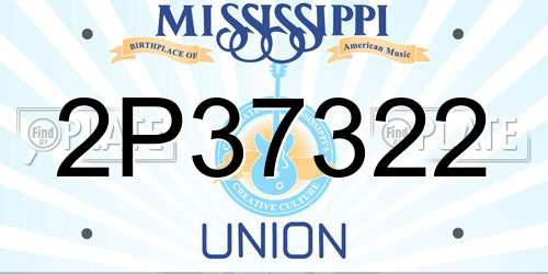 2P37322 Mississippi License Plate