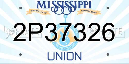 2P37326 Mississippi License Plate