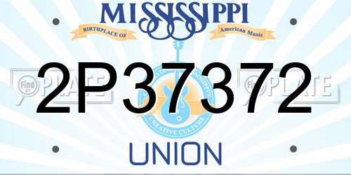 2P37372 Mississippi License Plate
