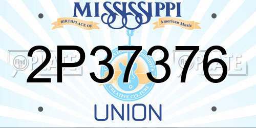 2P37376 Mississippi License Plate