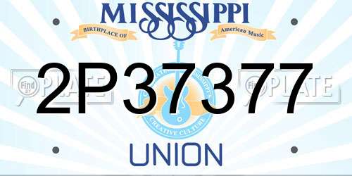 2P37377 Mississippi License Plate