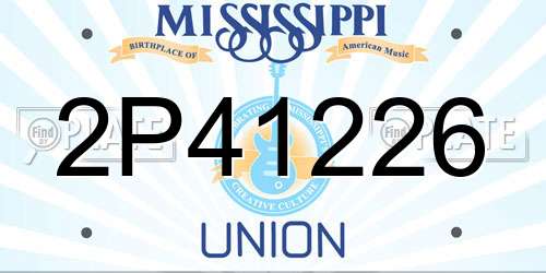 2P41226 Mississippi License Plate