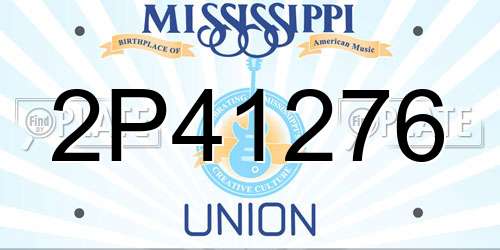 2P41276 Mississippi License Plate