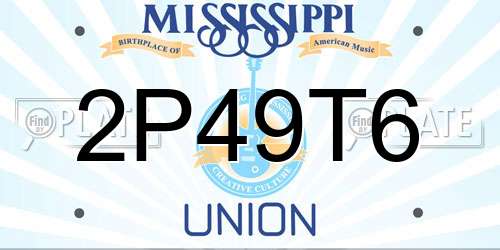 2P49T6 Mississippi License Plate