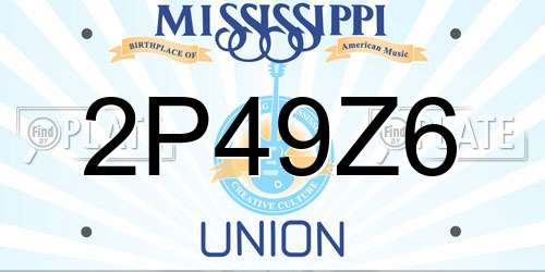 2P49Z6 Mississippi License Plate