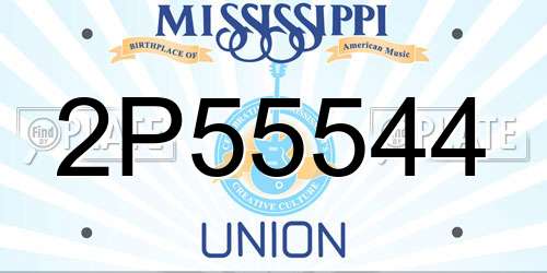 2P55544 Mississippi License Plate