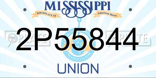 2P55844 Mississippi License Plate