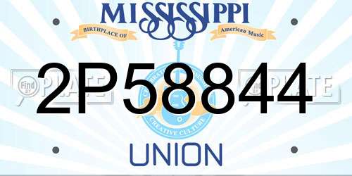 2P58844 Mississippi License Plate