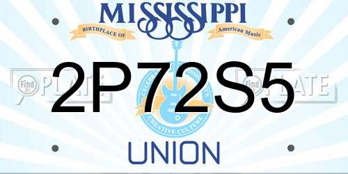 2P72S5 Mississippi License Plate