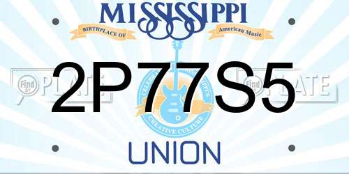 2P77S5 Mississippi License Plate