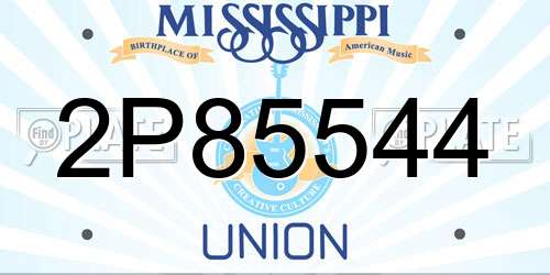 2P85544 Mississippi License Plate