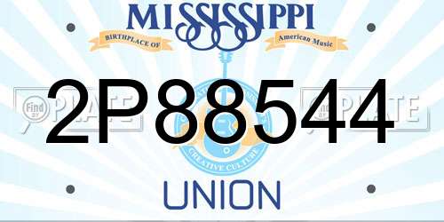 2P88544 Mississippi License Plate