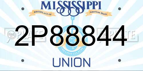 2P88844 Mississippi License Plate