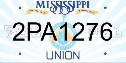 2PA1276 Mississippi License Plate
