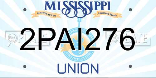2PAI276 Mississippi License Plate