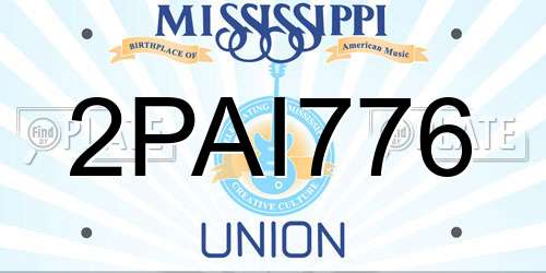 2PAI776 Mississippi License Plate