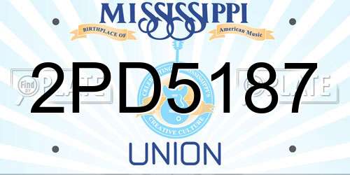 2PD5187 Mississippi License Plate