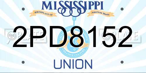 2PD8152 Mississippi License Plate