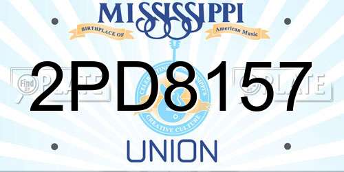 2PD8157 Mississippi License Plate