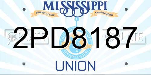 2PD8187 Mississippi License Plate