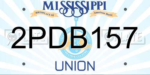 2PDB157 Mississippi License Plate