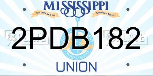 2PDB182 Mississippi License Plate